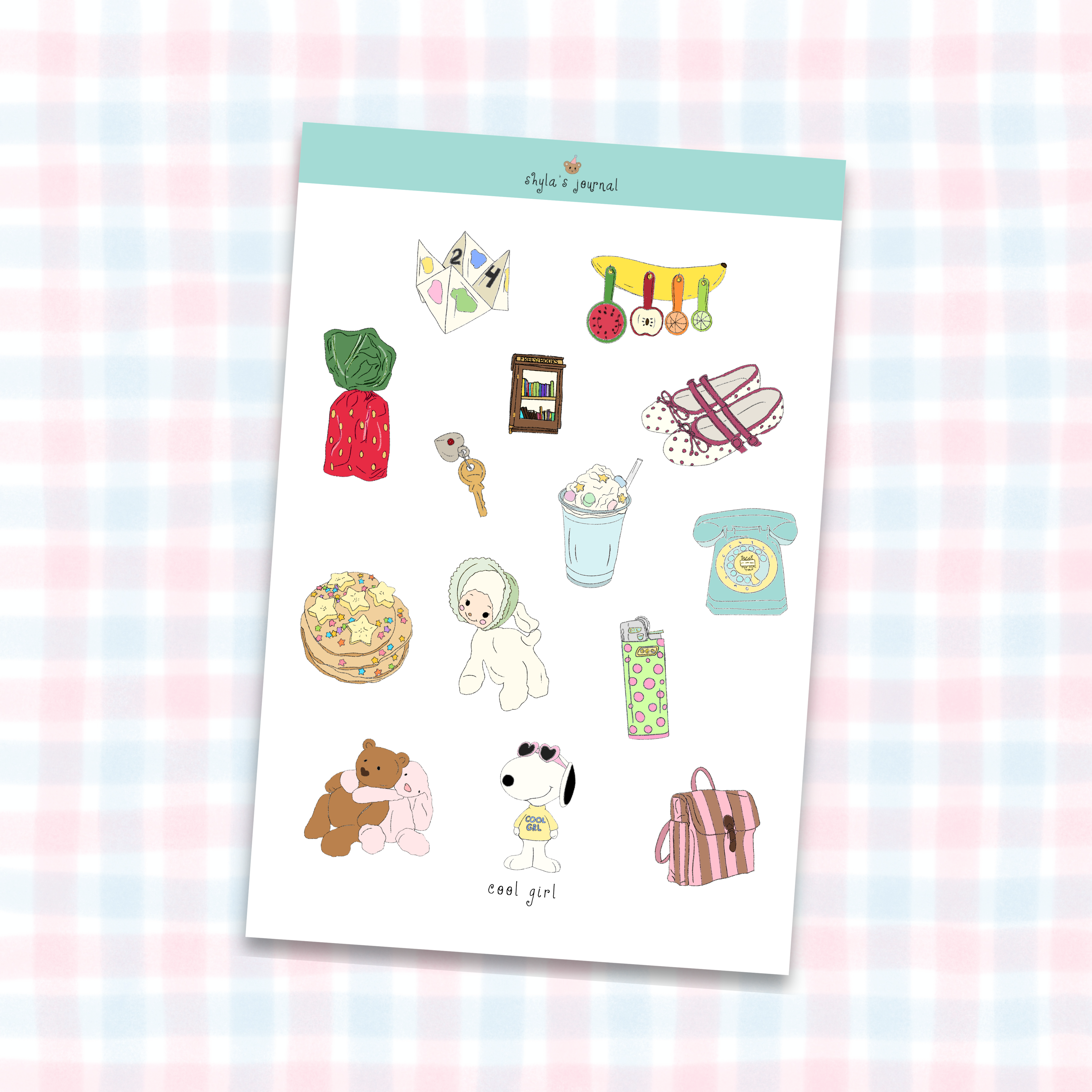 cool girl sticker sheet