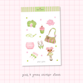 pink and green sticker sheet