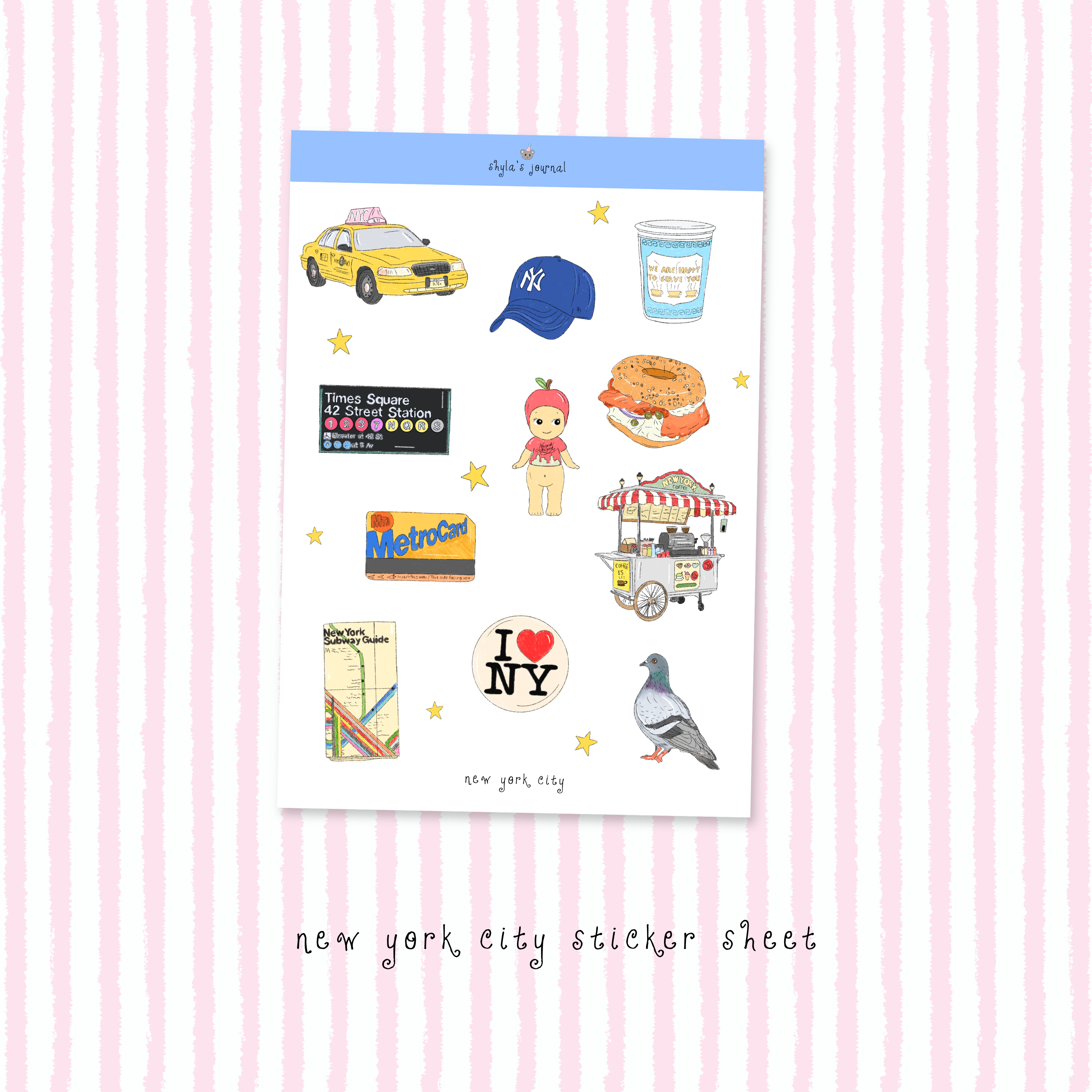 new york city sticker sheet