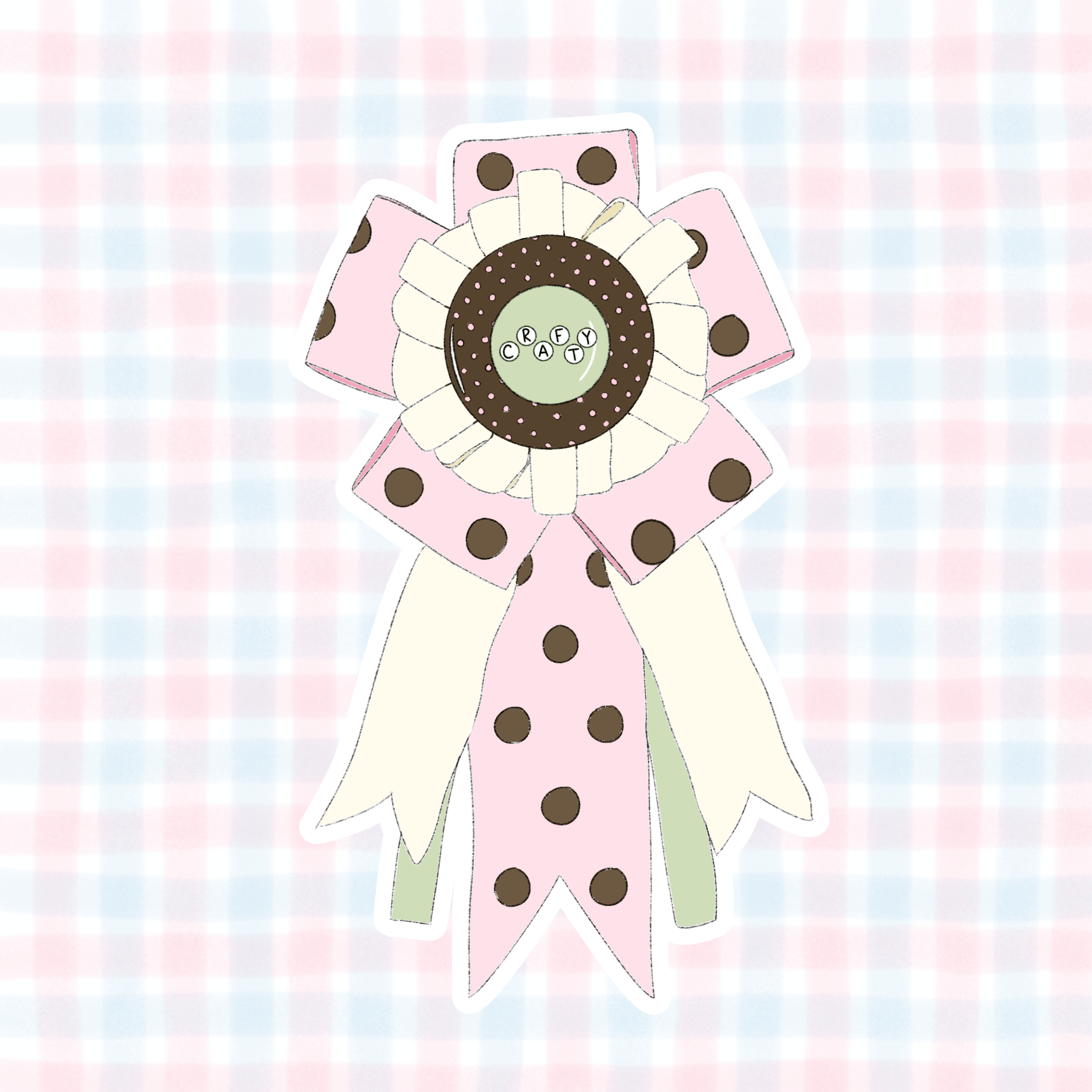 "crafty" prize ribbon rosette vinyl sticker