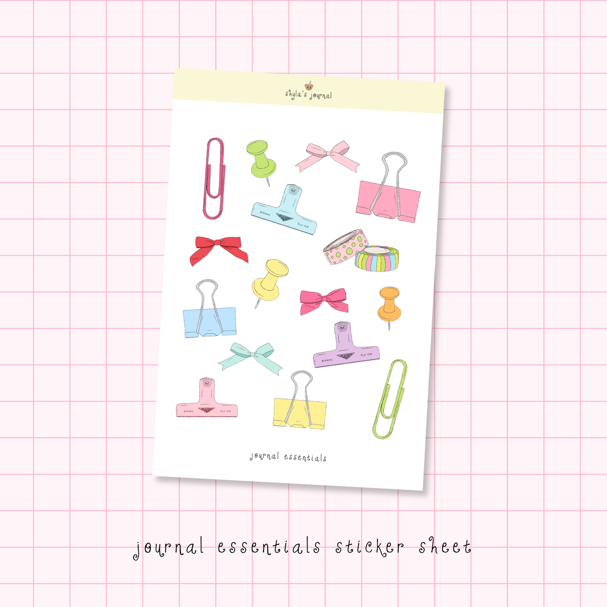journal essentials sticker sheet