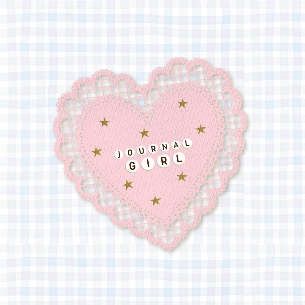 journal girl doily vinyl sticker
