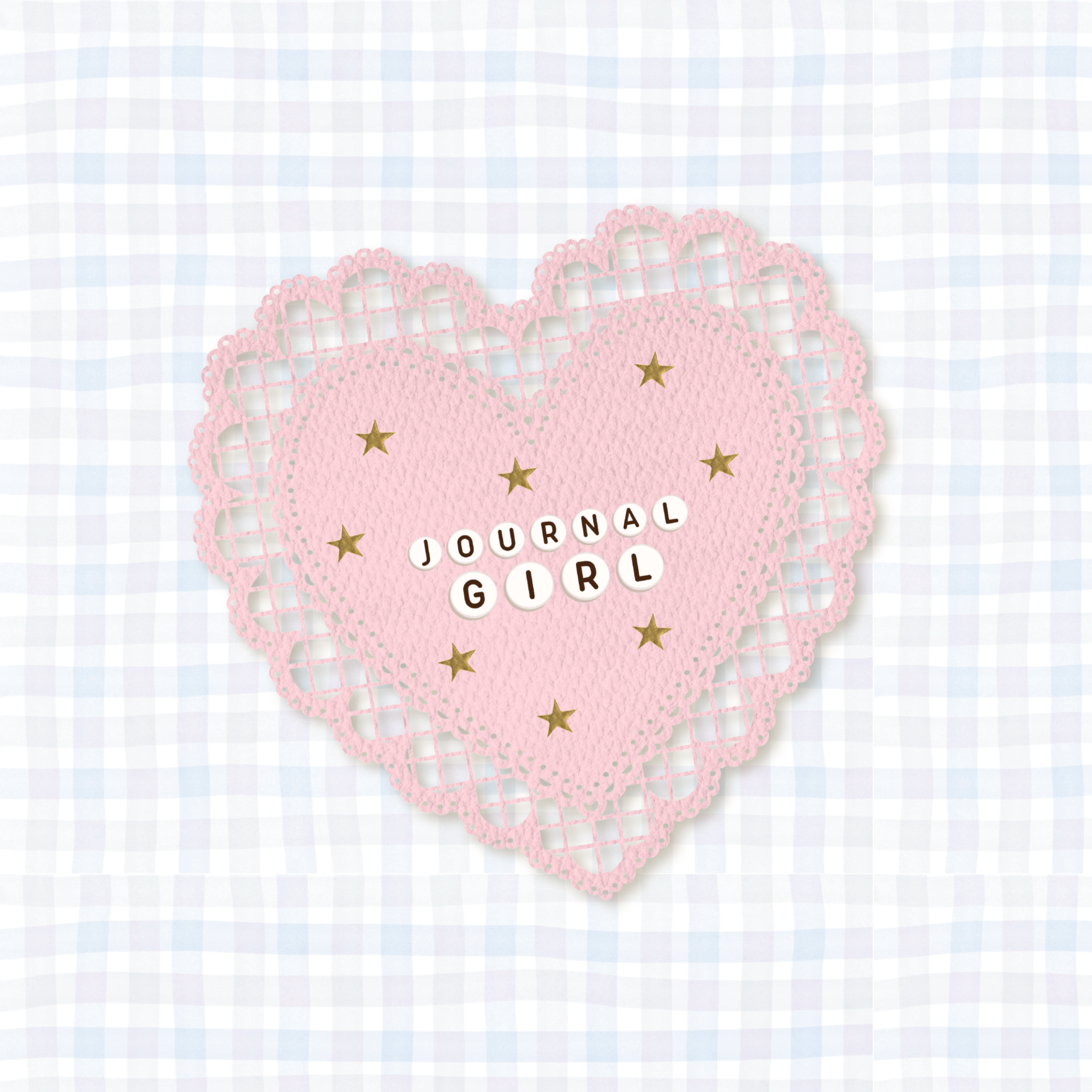 journal girl doily vinyl sticker