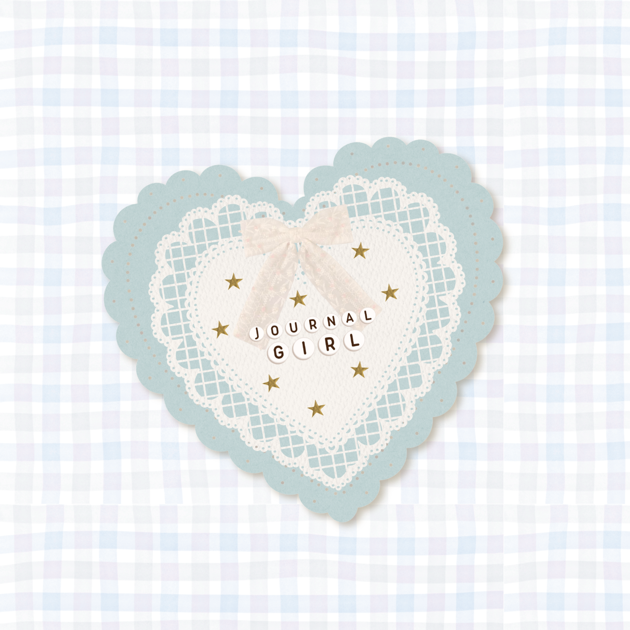 journal girl doily vinyl sticker