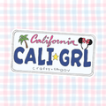 california girl license plate vinyl sticker