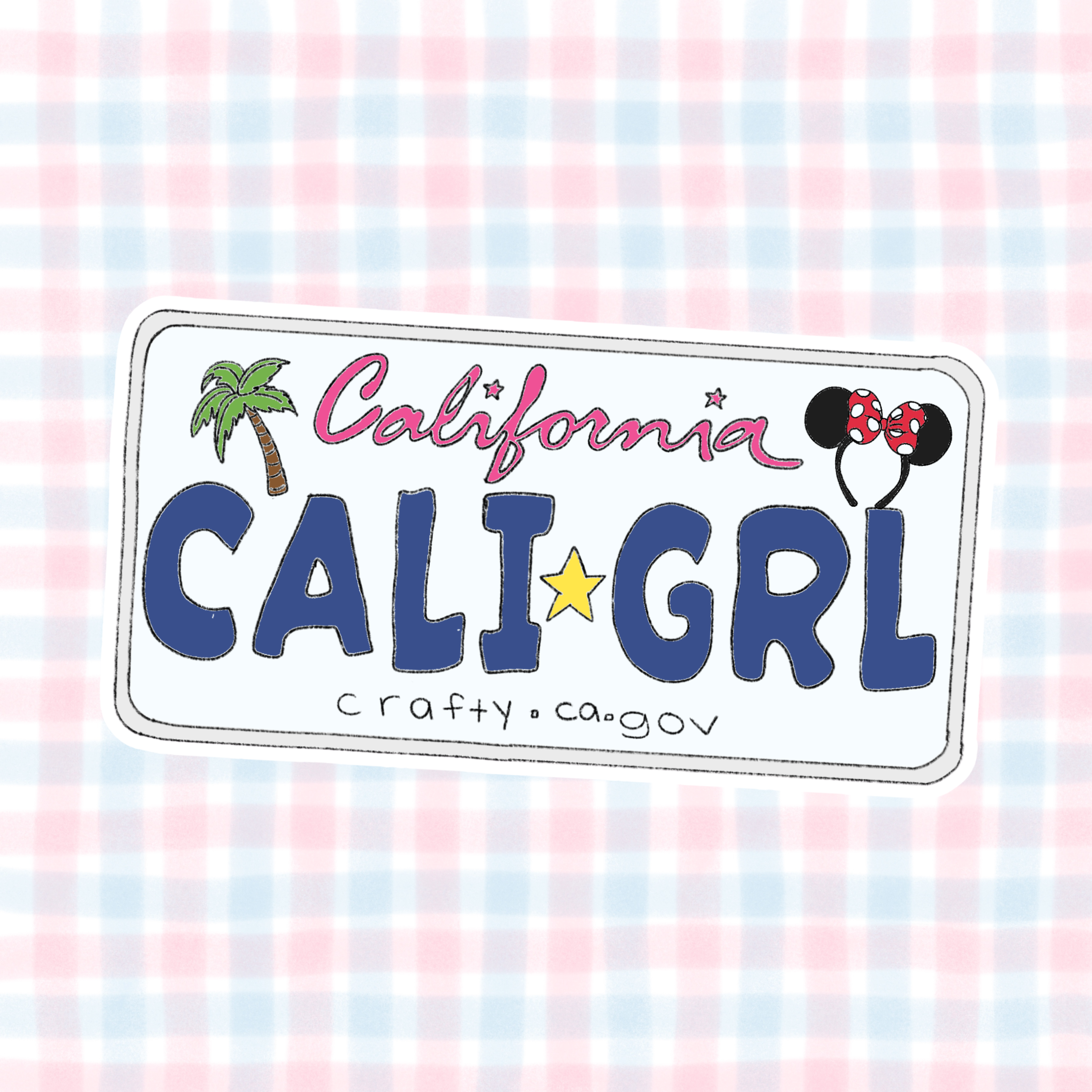 california girl license plate vinyl sticker