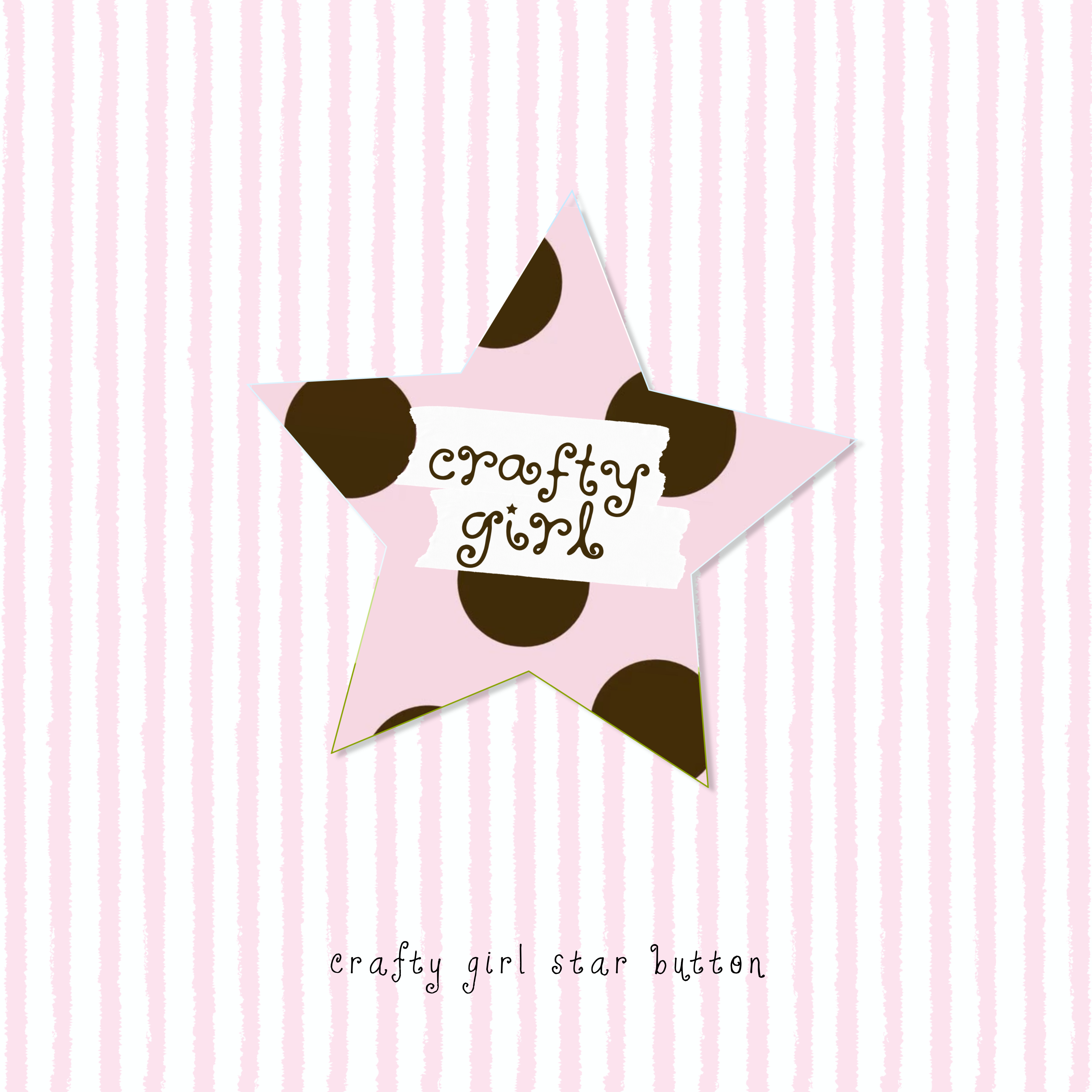 crafty girl star-shaped button pin