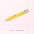 creative girlie pencil sticker