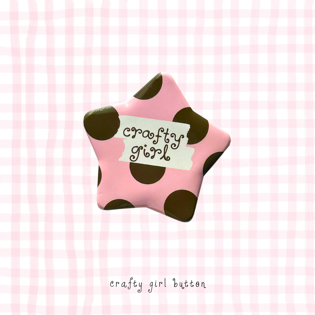 crafty girl star-shaped button pin