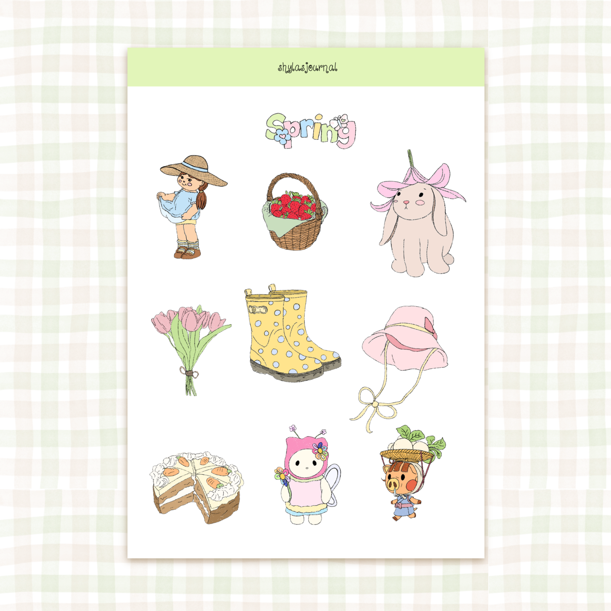 "springtime" sticker sheet