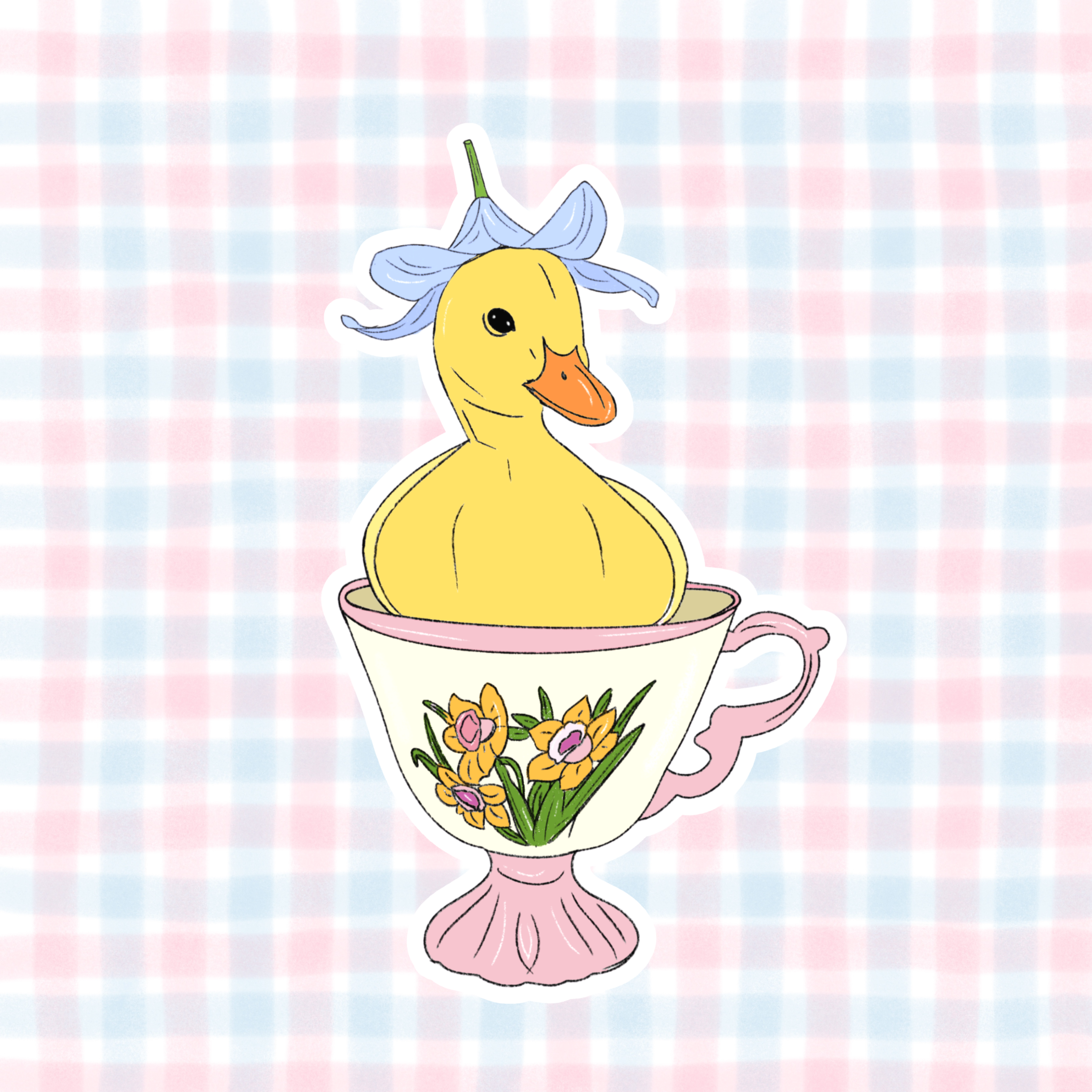 whimsical duckie vinyl sticker