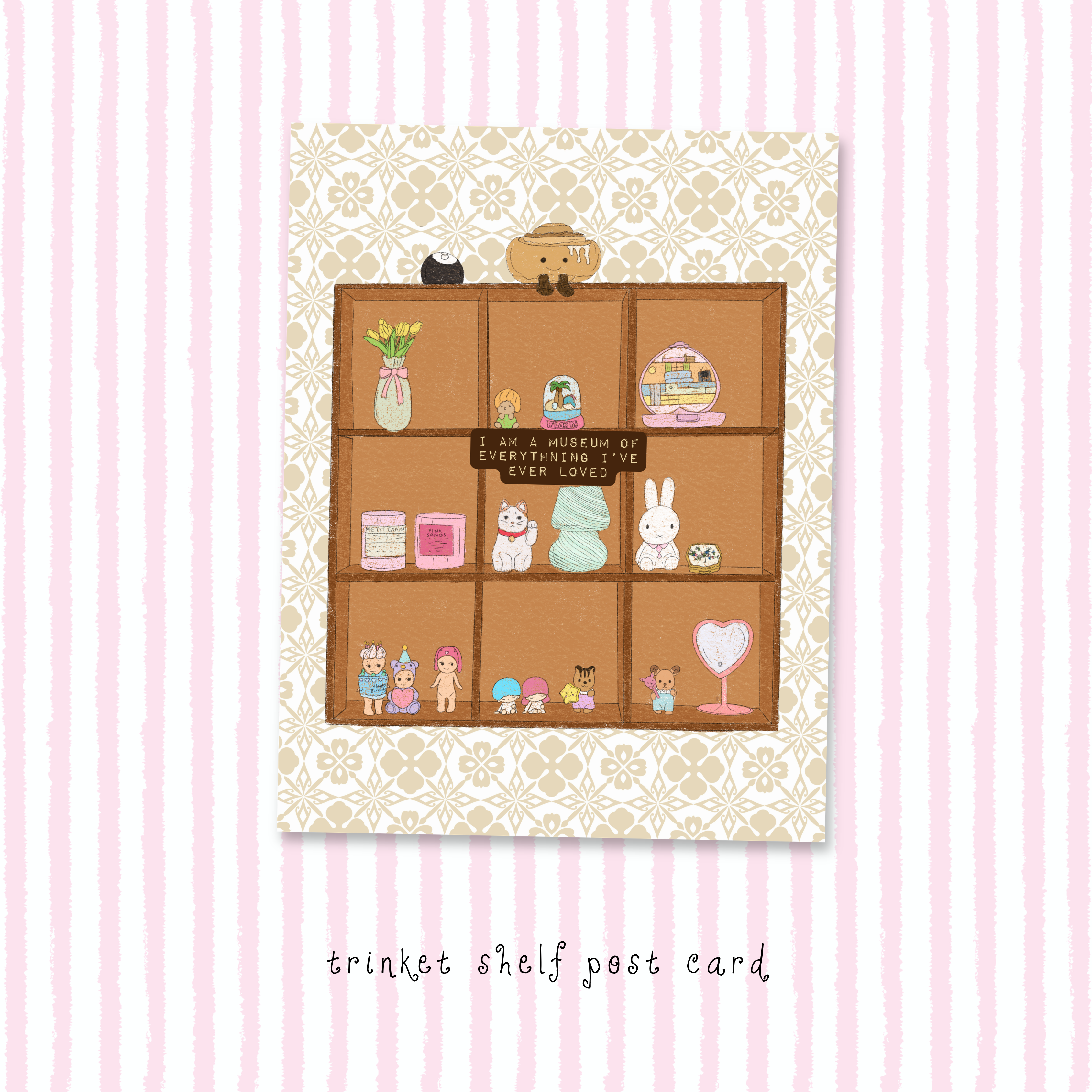 trinket shelf double-sided postcard