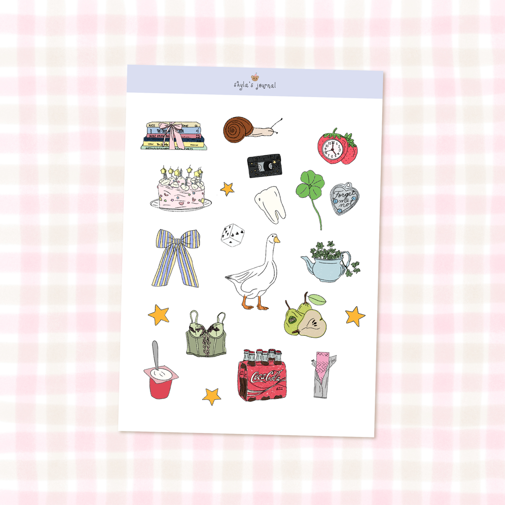 "whimsymaxxing" sticker sheet