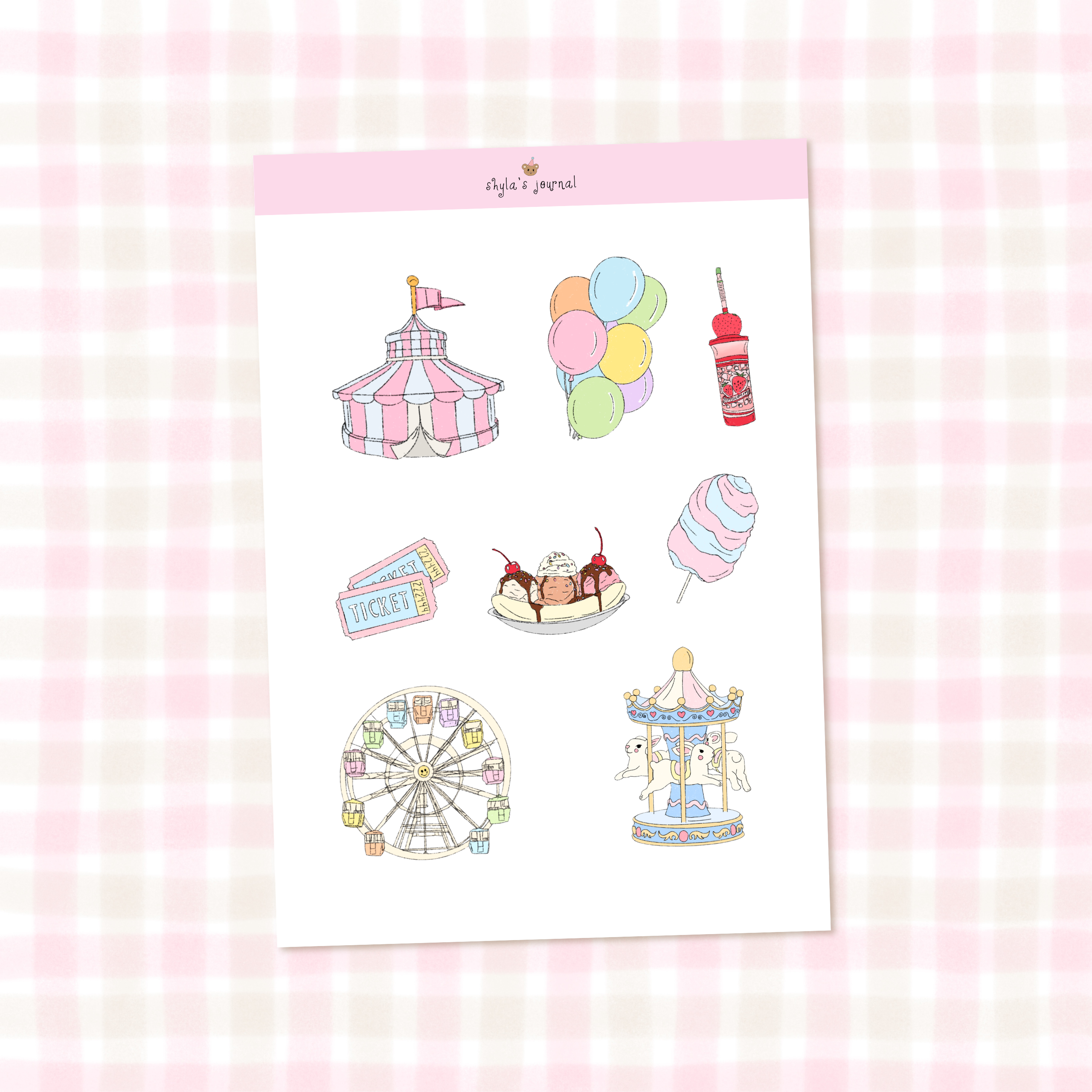 fun fair sticker sheet