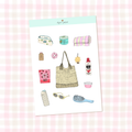 beach bag essentials sticker sheet