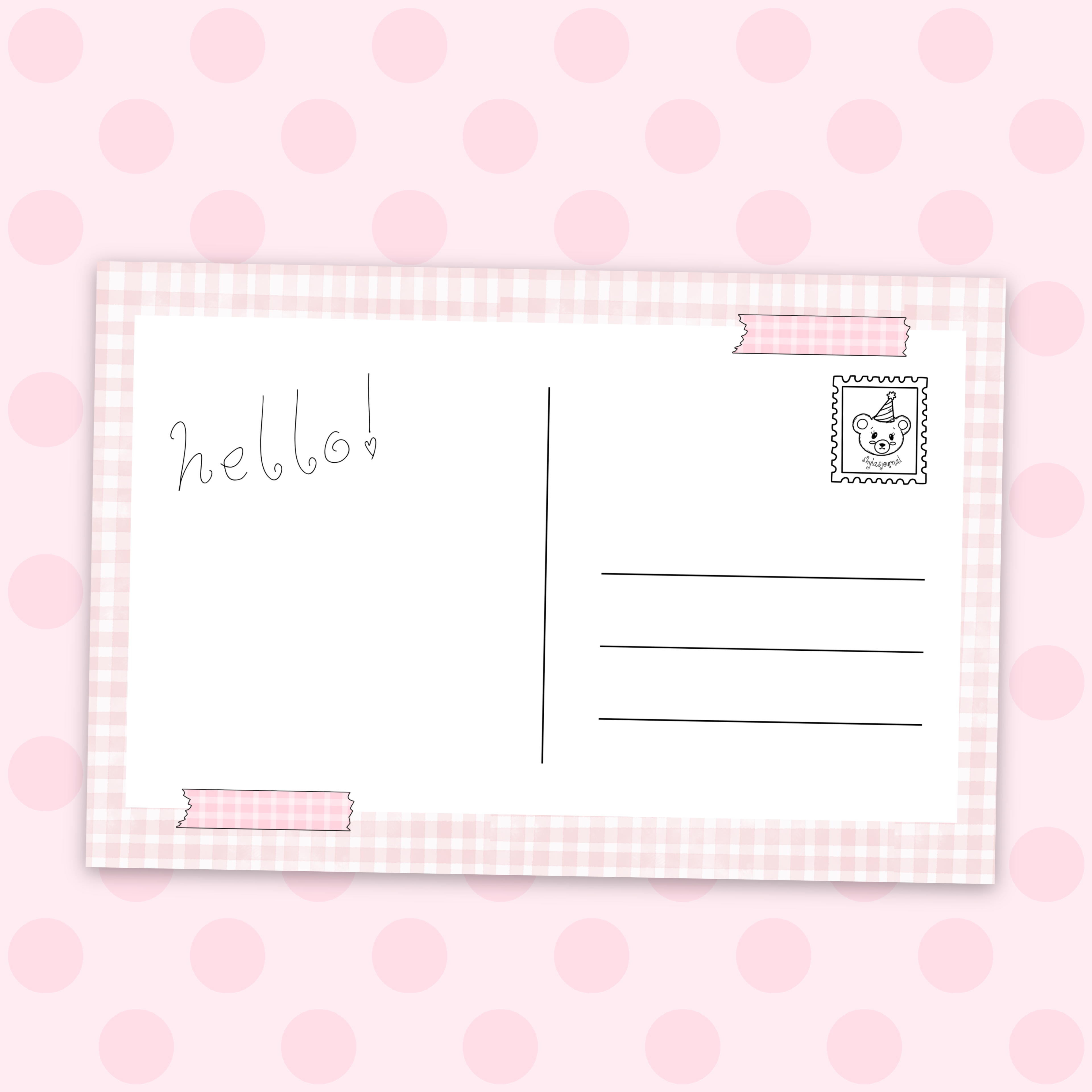 "everything will be okay" kitty double-sided postcard