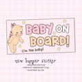 "baby on board!" kewpie bumper sticker