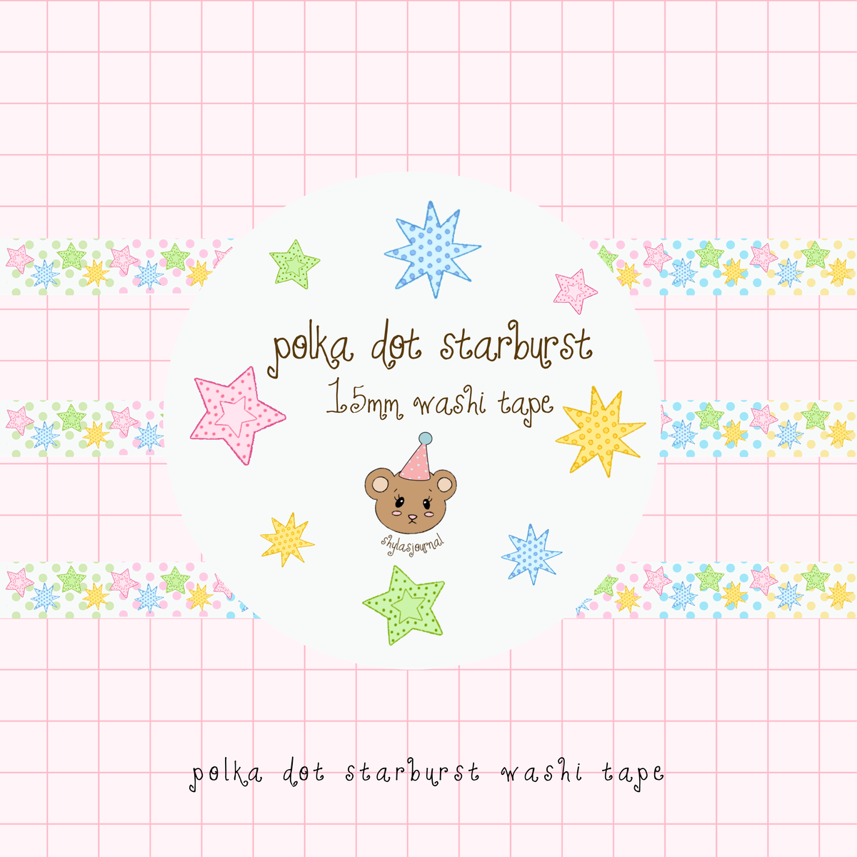 polka dot starburst washi tape