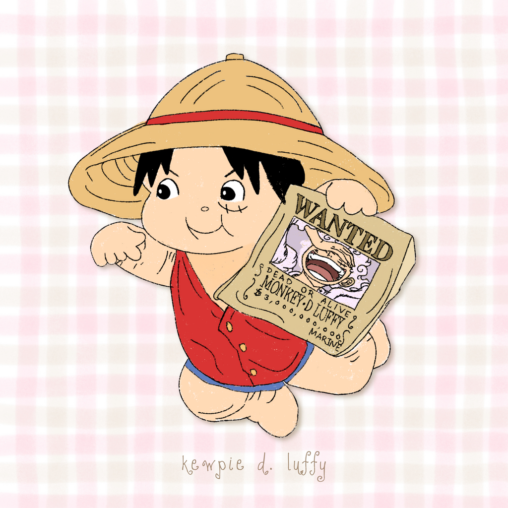 monkey d. luffy kewpie sticker