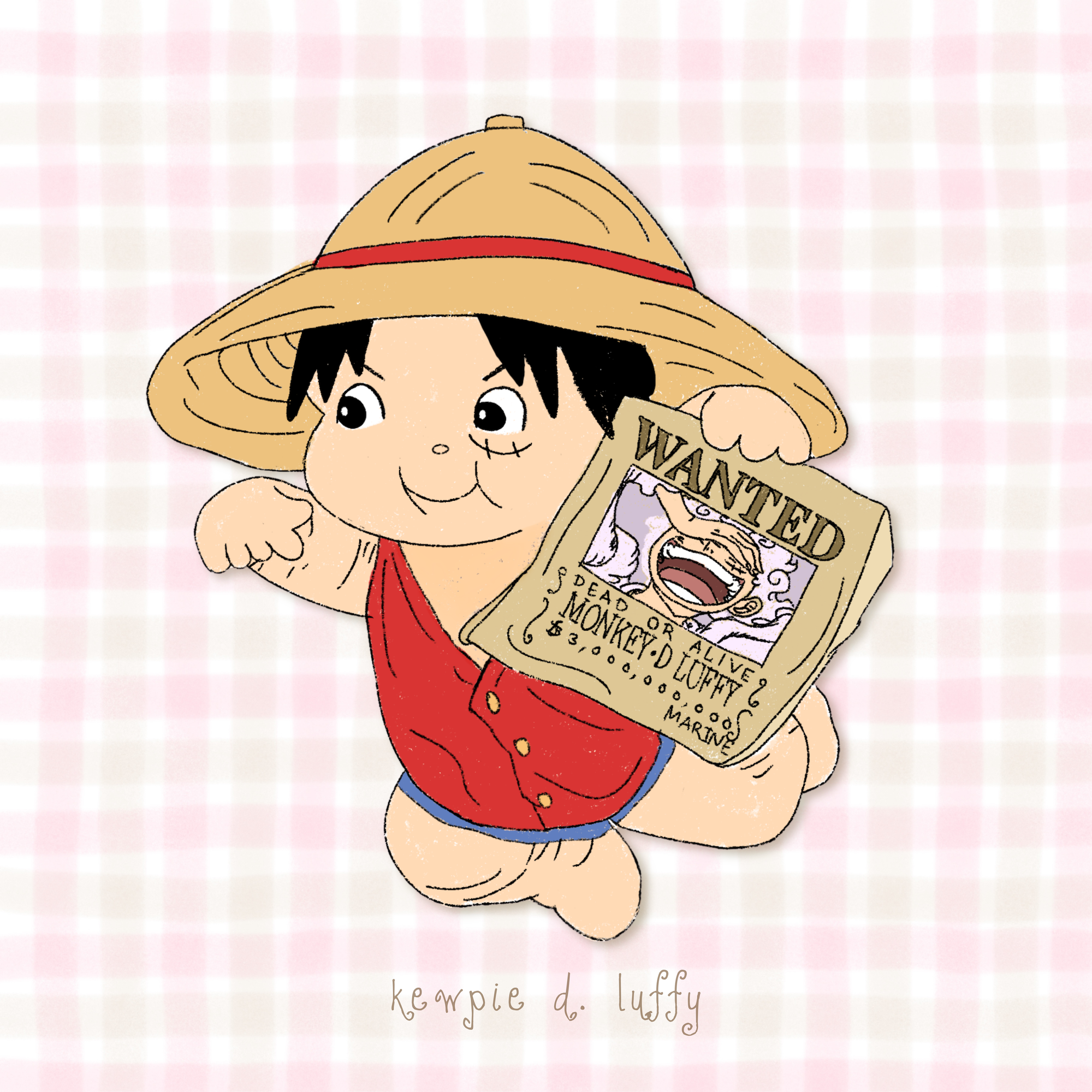 monkey d. luffy kewpie sticker