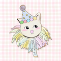 whimsical kitty sticker
