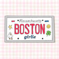 boston girlie license plate sticker