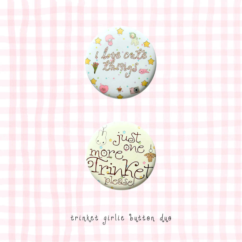 trinket girlie button pin duo pack