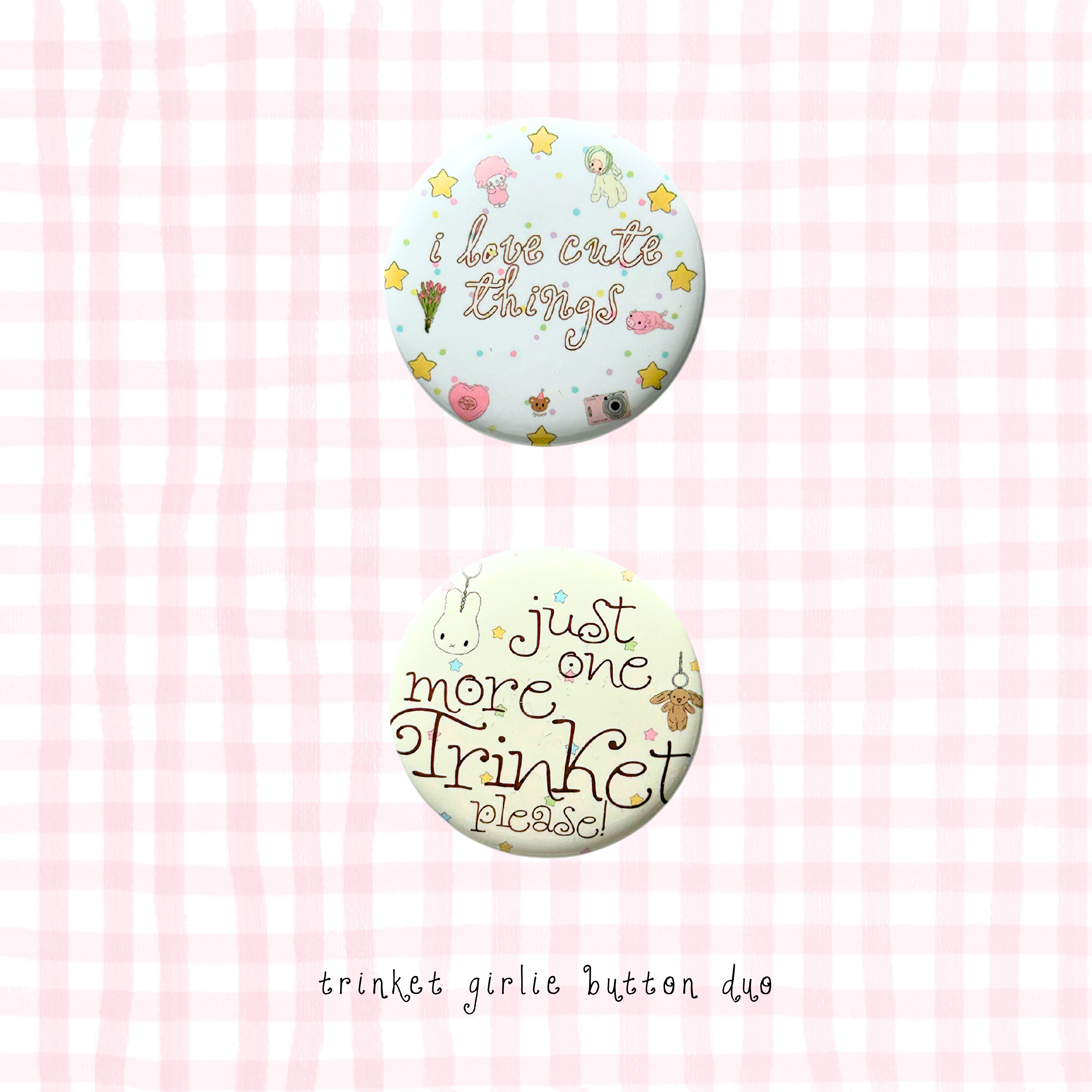 trinket girlie button pin duo pack