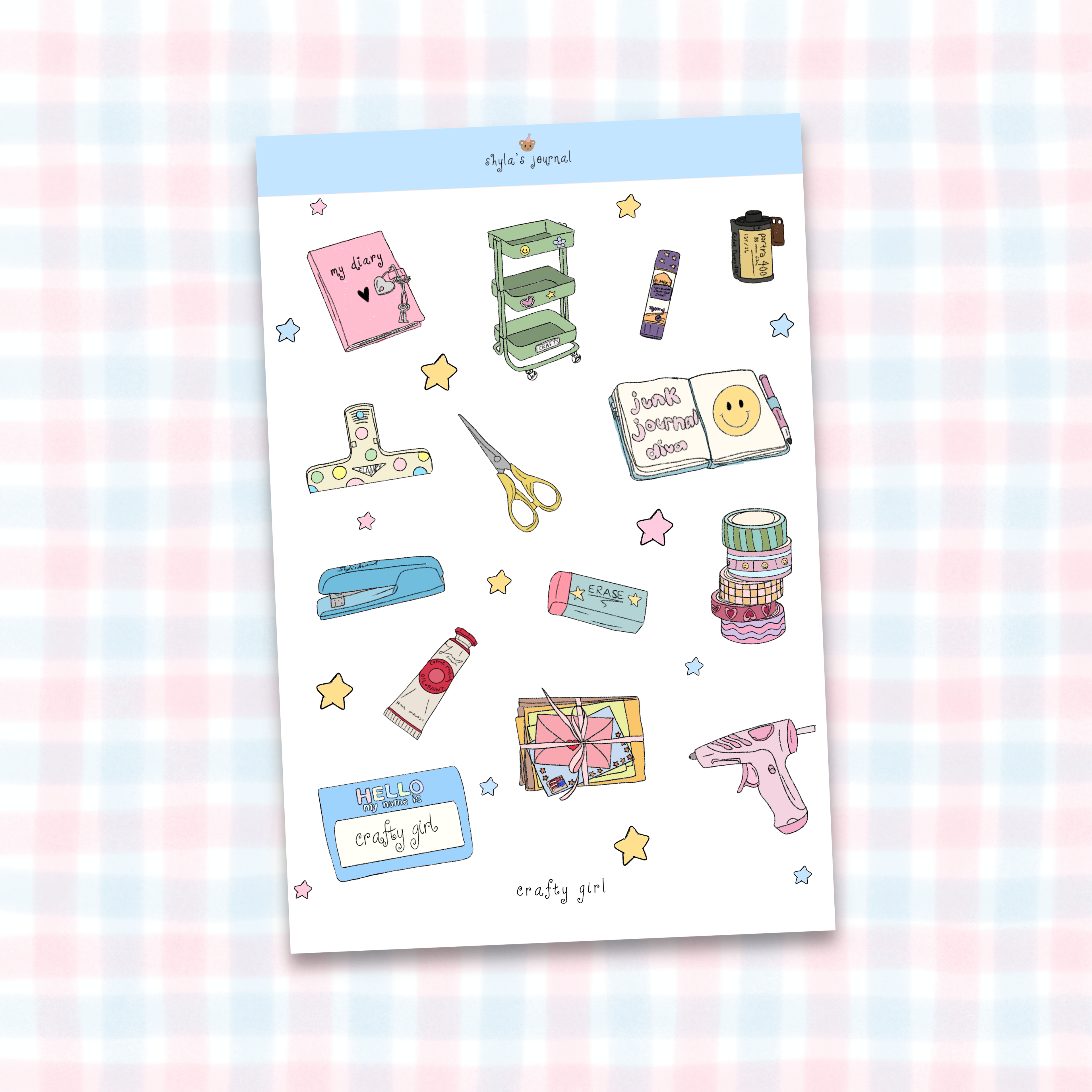 crafty girl sticker sheet