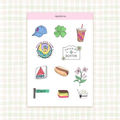 boston doodles sticker sheet
