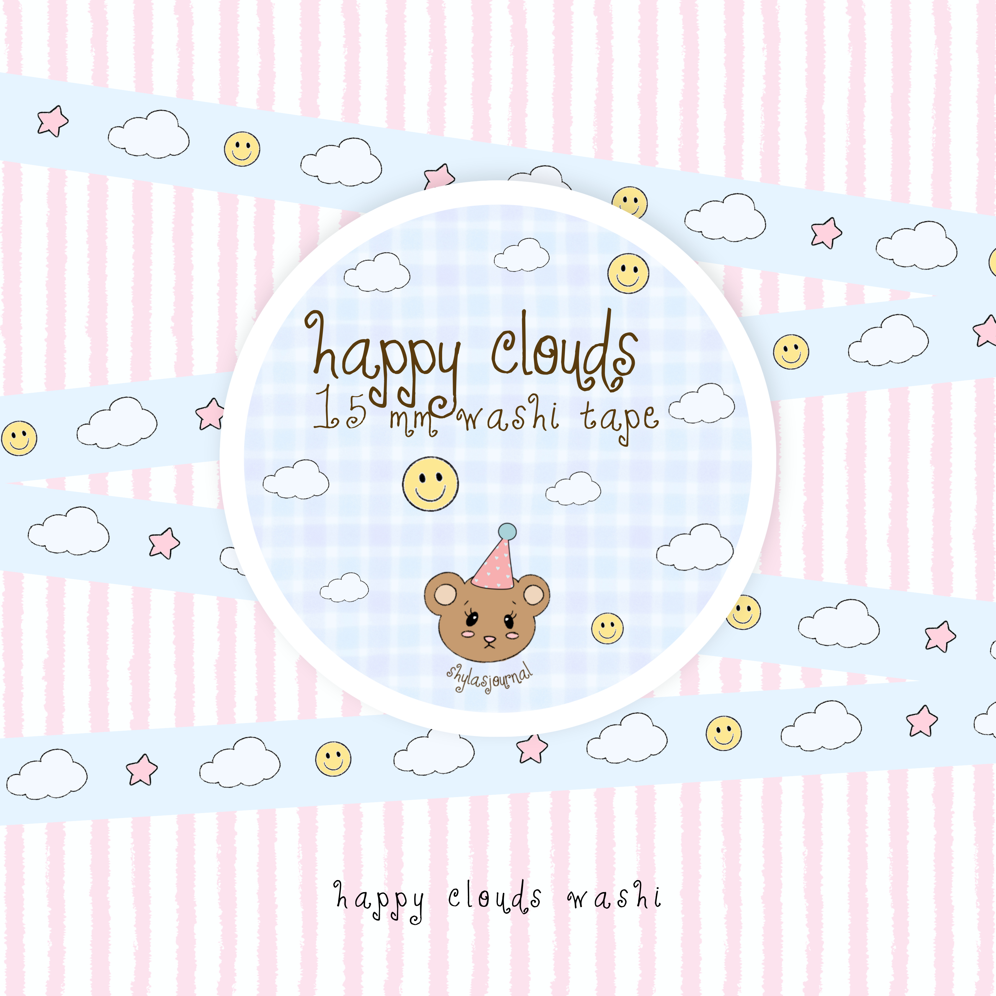 happy clouds washi tape