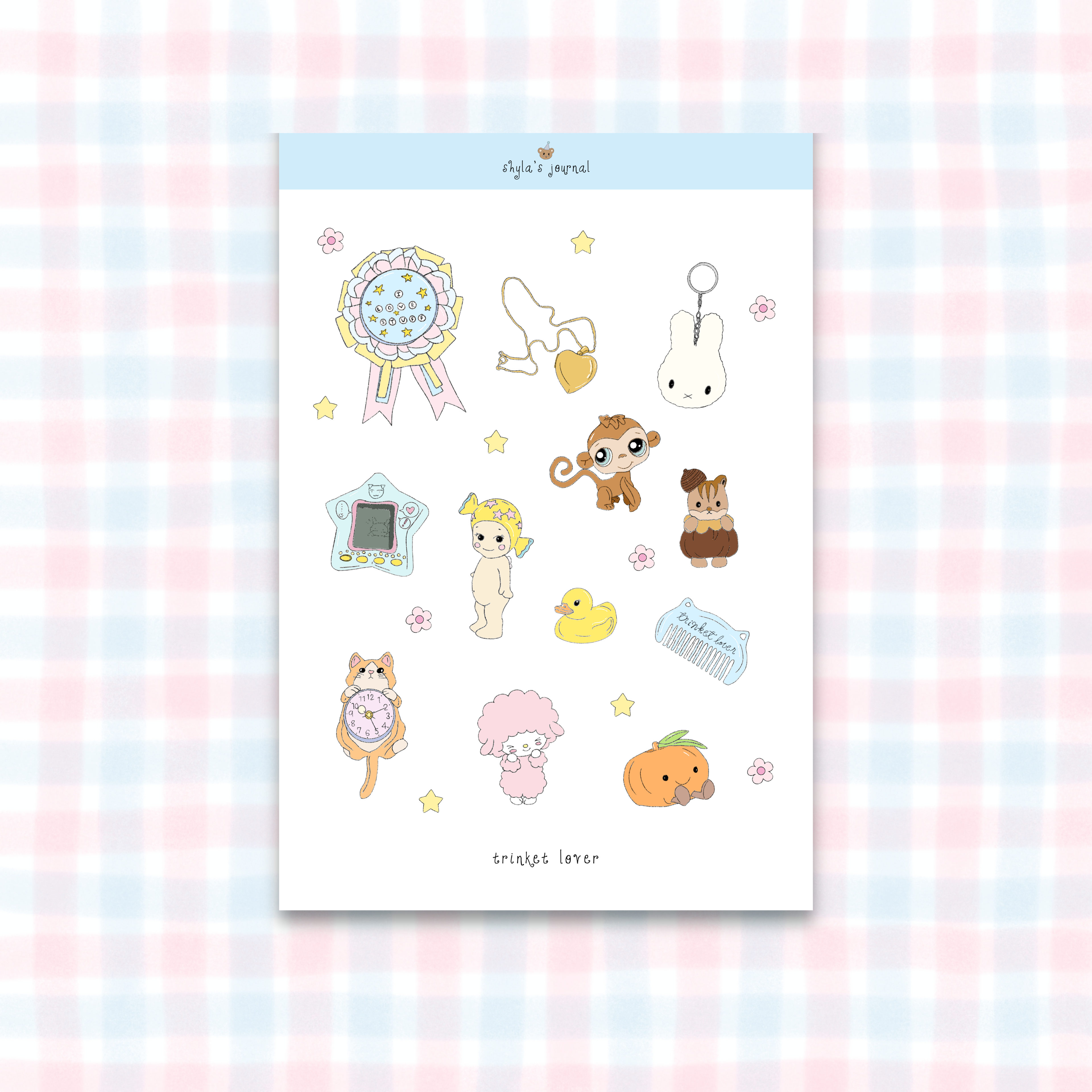 trinket lover sticker sheet