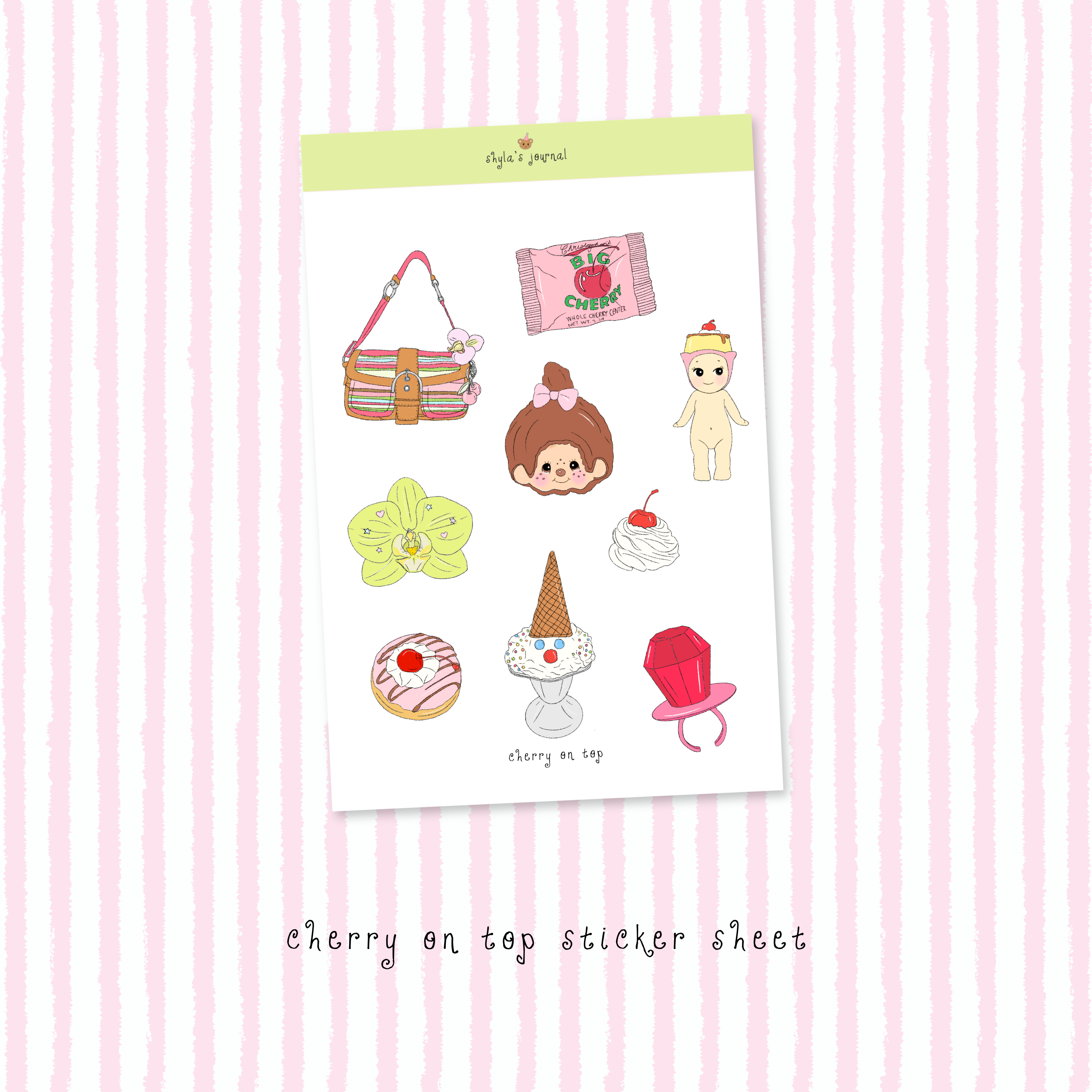 cherry on top sticker sheet