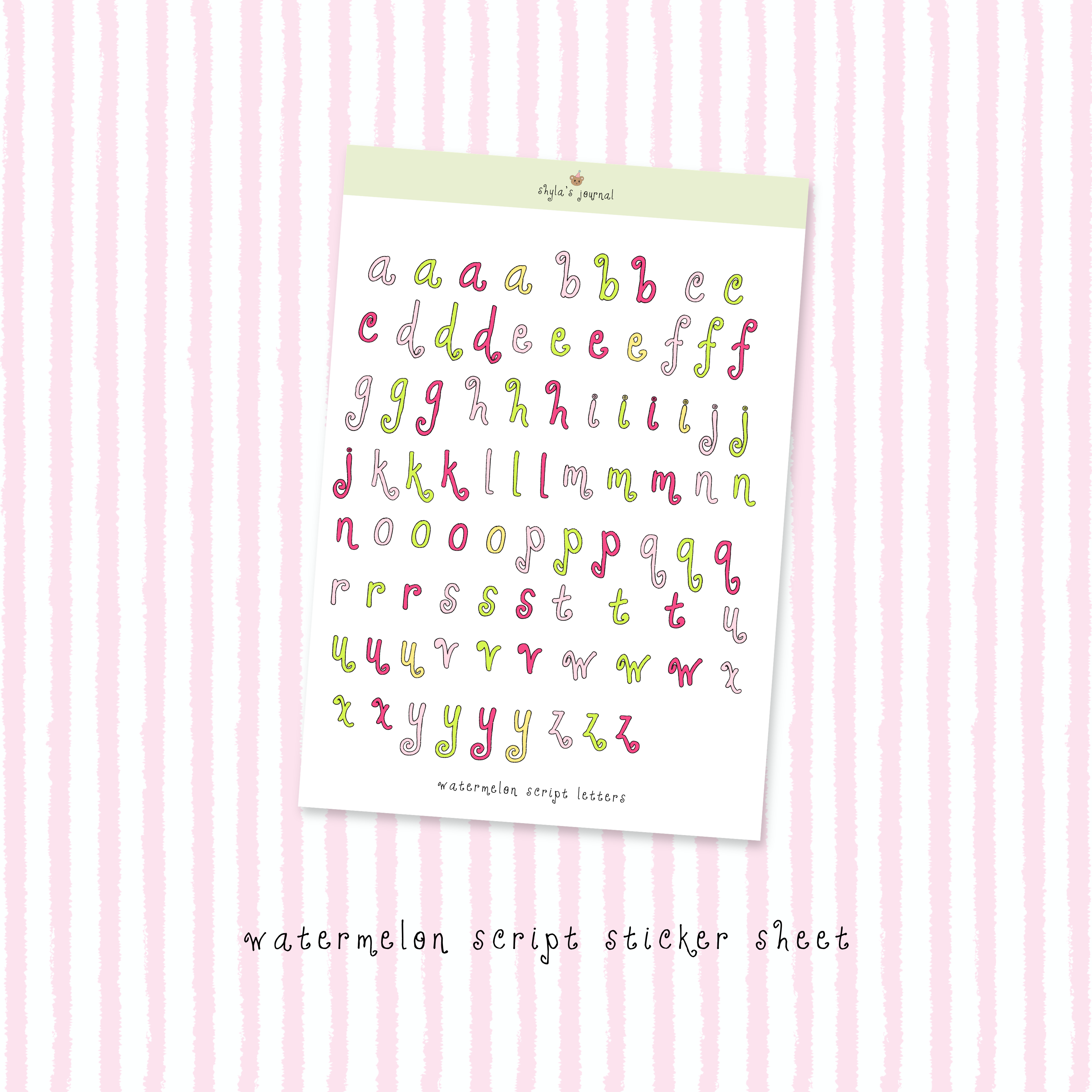 watermelon script letters