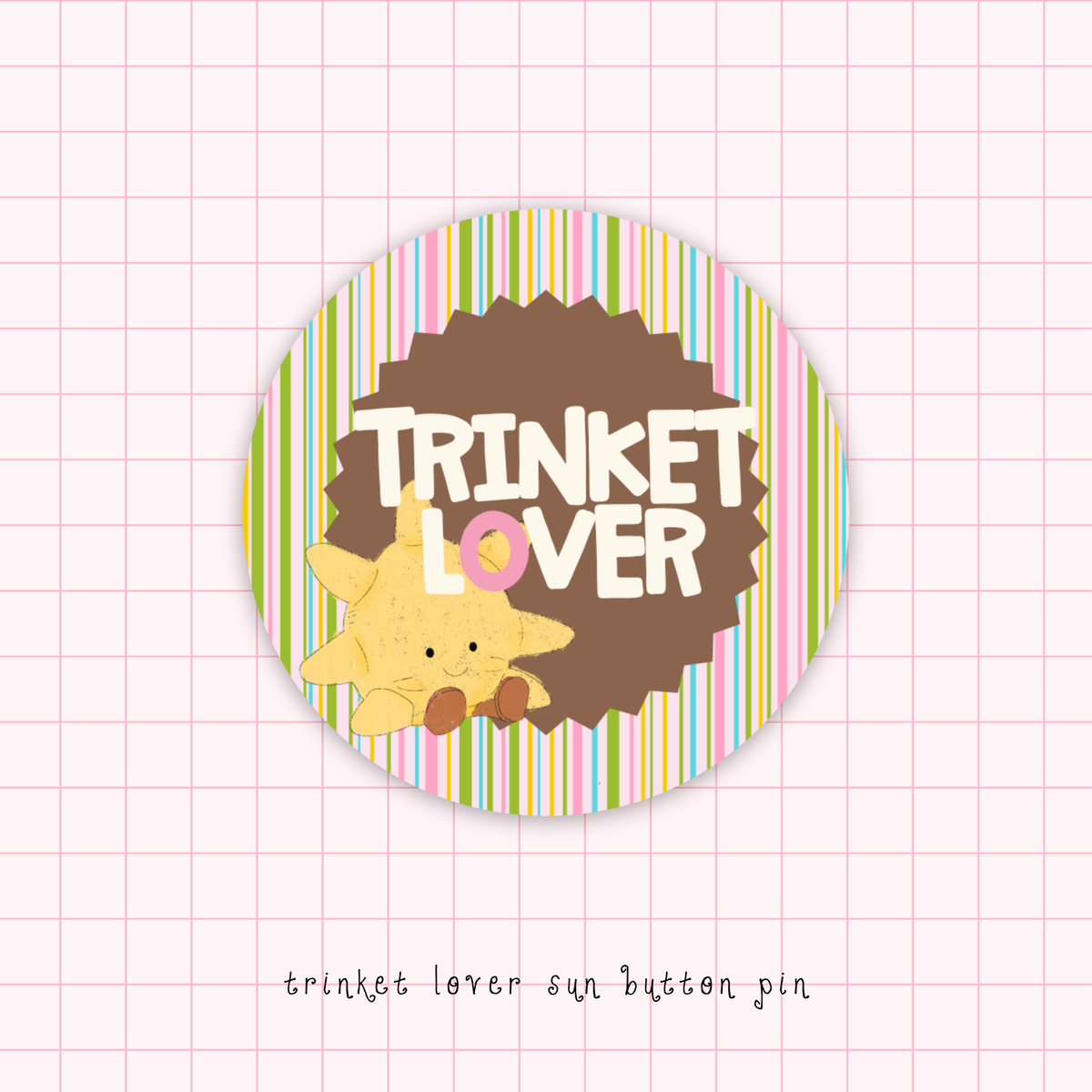 trinket lover sunshine button pin