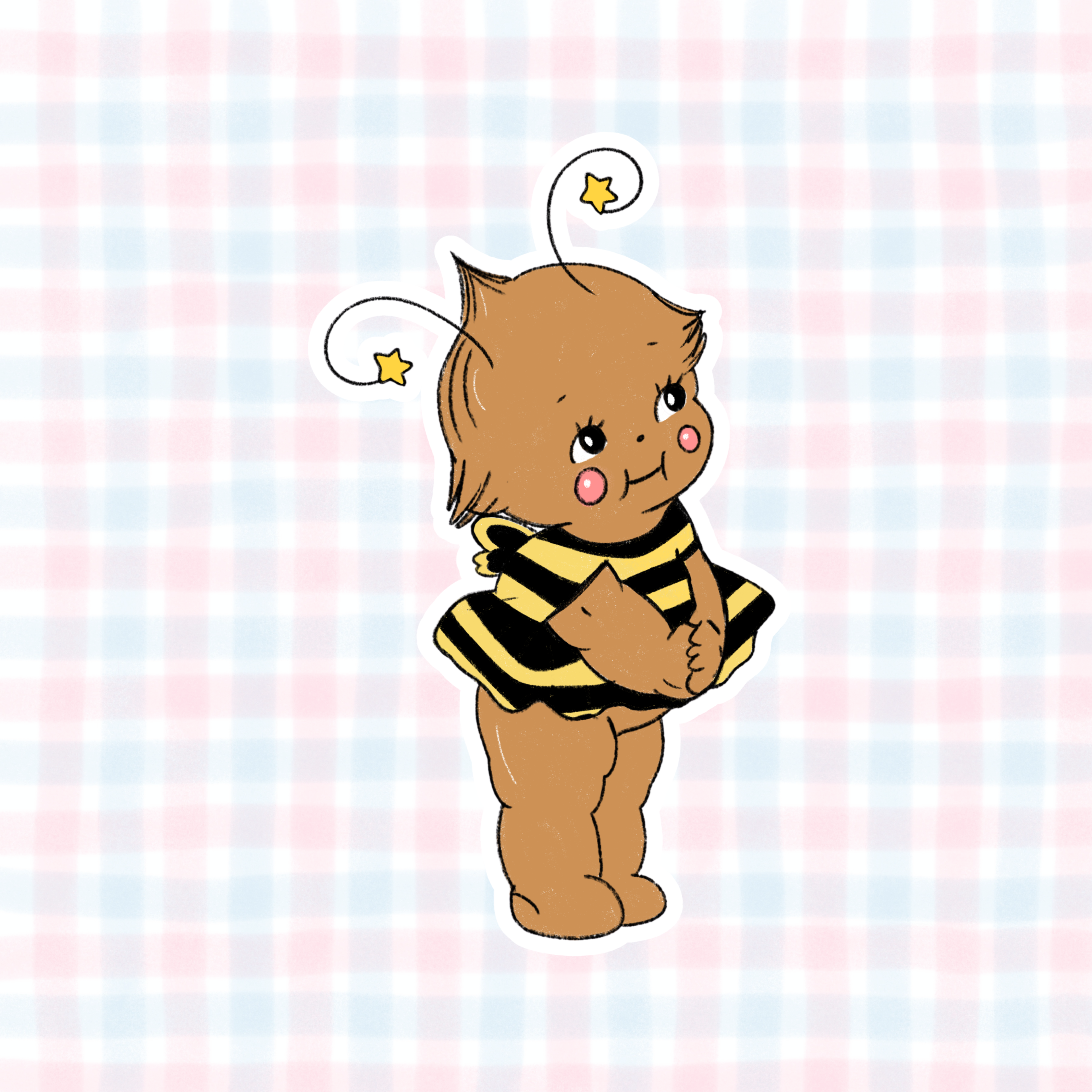 baby bee kewpie vinyl sticker
