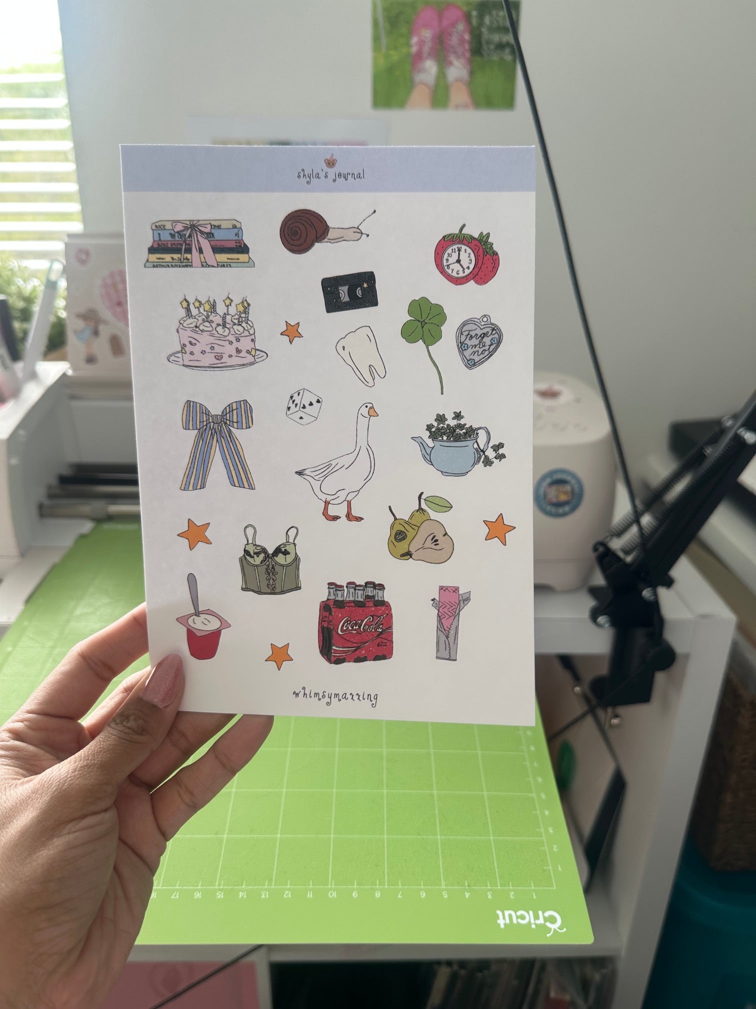 "whimsymaxxing" sticker sheet