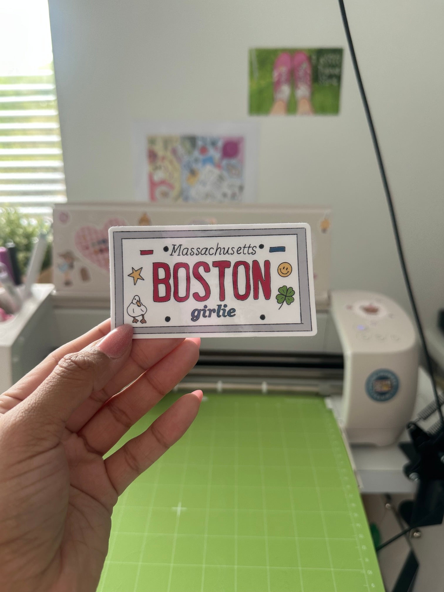 boston girlie license plate sticker