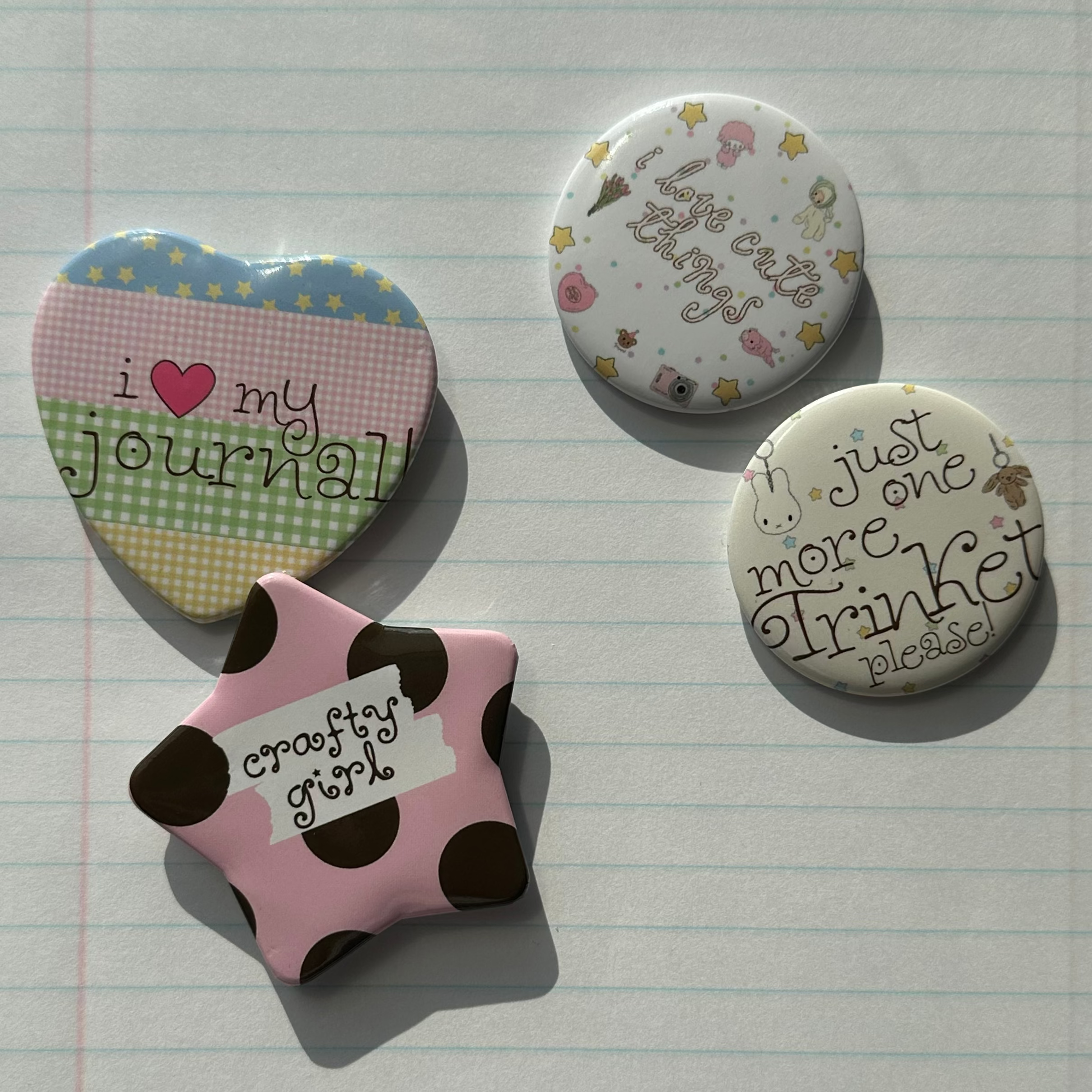 trinket girlie button pin duo pack