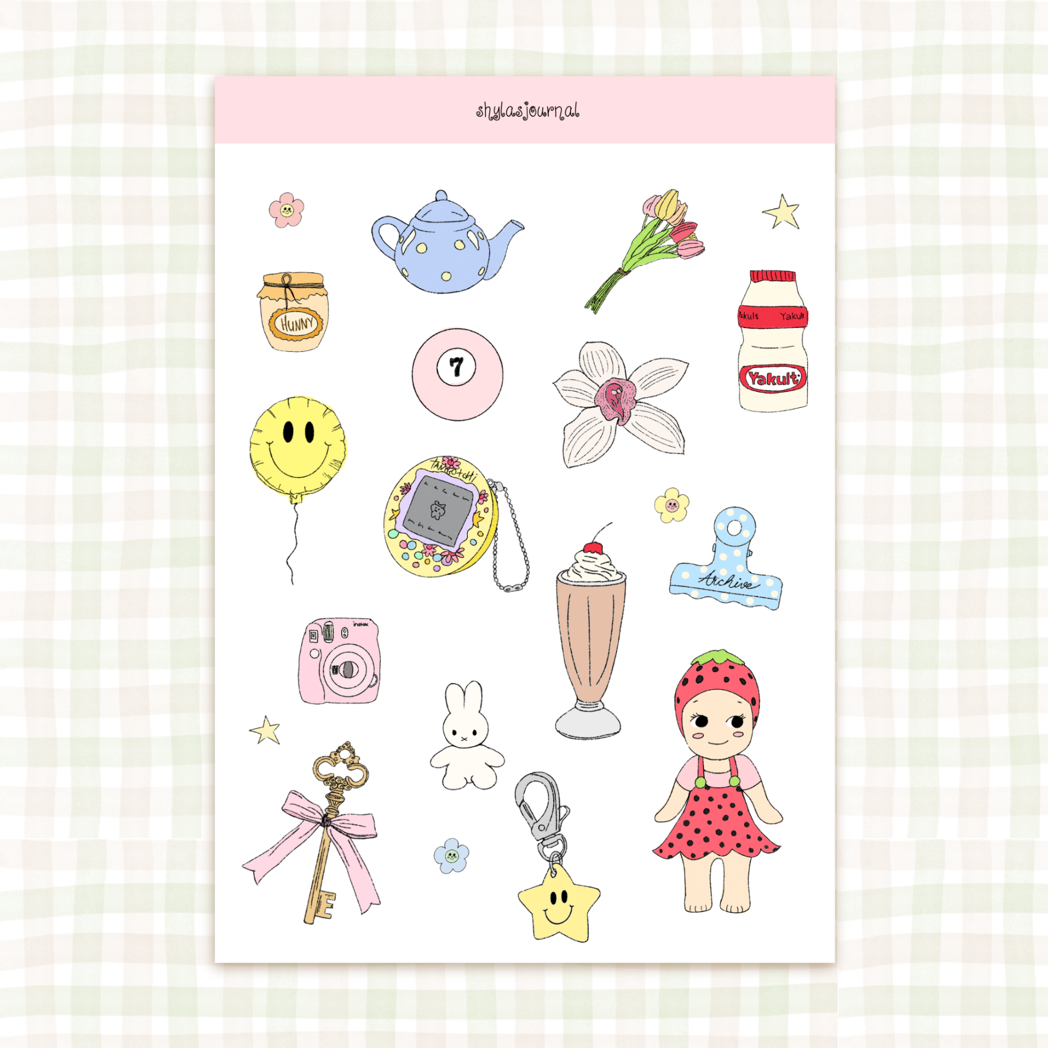 "pinterest girlie" sticker sheet