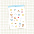 teeny bear doodles sticker sheet